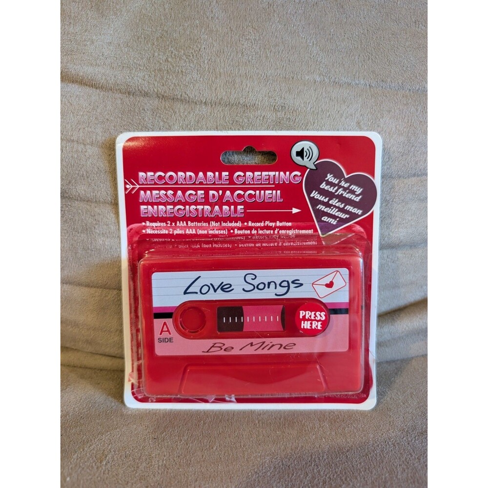 Recordable Greeting Cassette Tape Red Retro Valentine’s Day Mixtape *NEW*